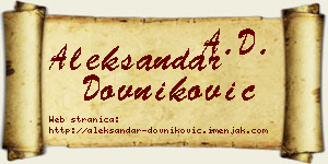 Aleksandar Dovniković vizit kartica